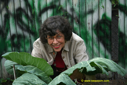 Ann amongst the collard greens