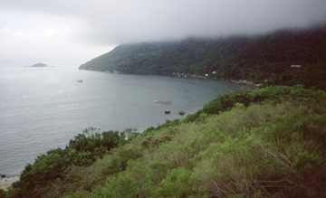 Cloud shrouded view of Ilha Grande, Brazil, historic home of pirates, prisoners and slaves on the Atlantic coast of Brazil between Rio and So Paulo